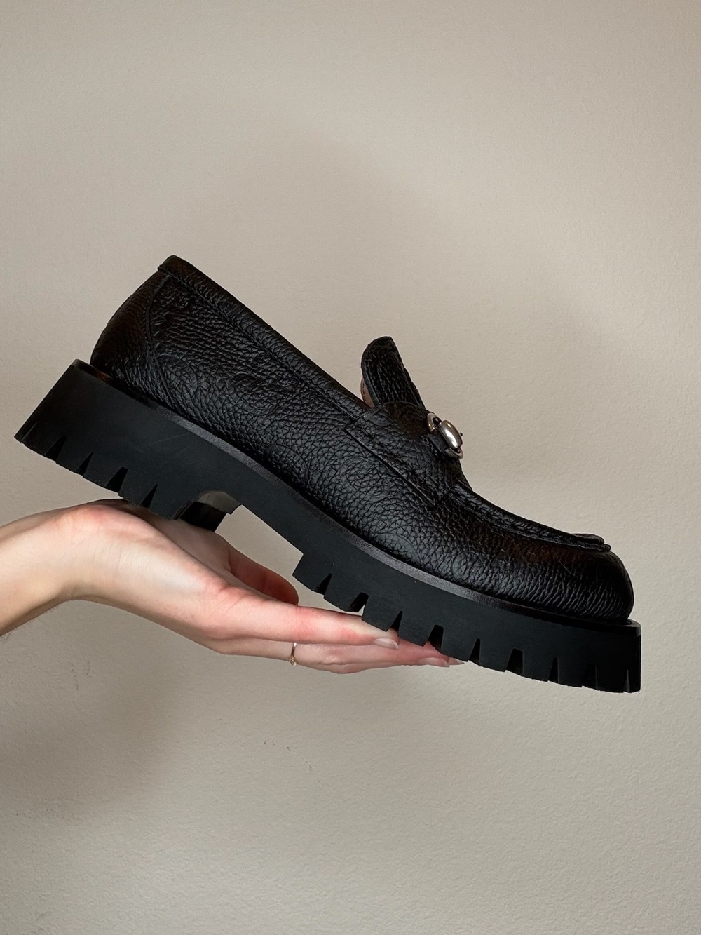 Gucci monogram embossed chunky loafers - Picture 4 of 5